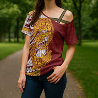 Couple Dolphins Maori Motif Cross Shoulder Shirt - Polynesian Pride