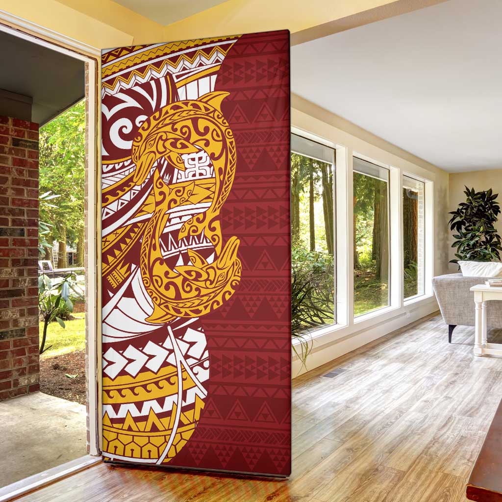 Couple Dolphins Maori Motif Door Cover - Polynesian Pride