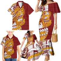 Couple Dolphins Maori Motif Family Matching Mermaid Dress and Hawaiian Shirt - Polynesian Pride