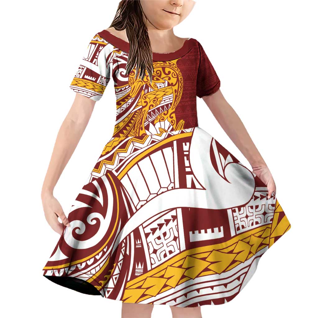 Couple Dolphins Maori Motif Family Matching Off Shoulder Short Dress and Hawaiian Shirt - Polynesian Pride