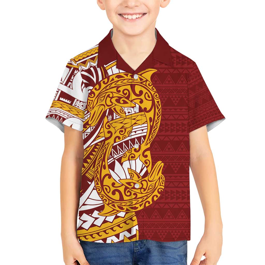 Couple Dolphins Maori Motif Family Matching Summer Maxi Dress and Hawaiian Shirt - Polynesian Pride