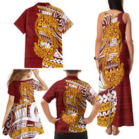 Couple Dolphins Maori Motif Family Matching Tank Maxi Dress and Hawaiian Shirt - Polynesian Pride