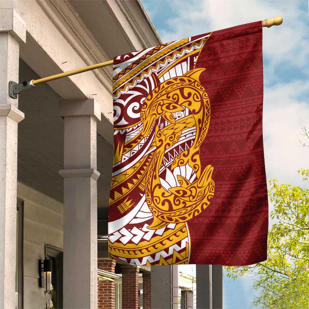 Couple Dolphins Maori Motif Garden Flag - Polynesian Pride