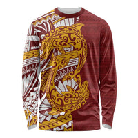 Couple Dolphins Maori Motif Long Sleeve Shirt - Polynesian Pride