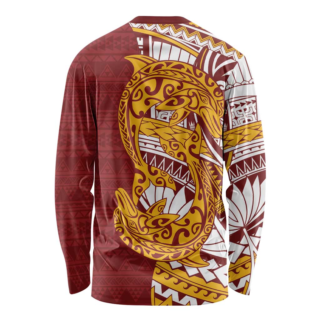Couple Dolphins Maori Motif Long Sleeve Shirt - Polynesian Pride