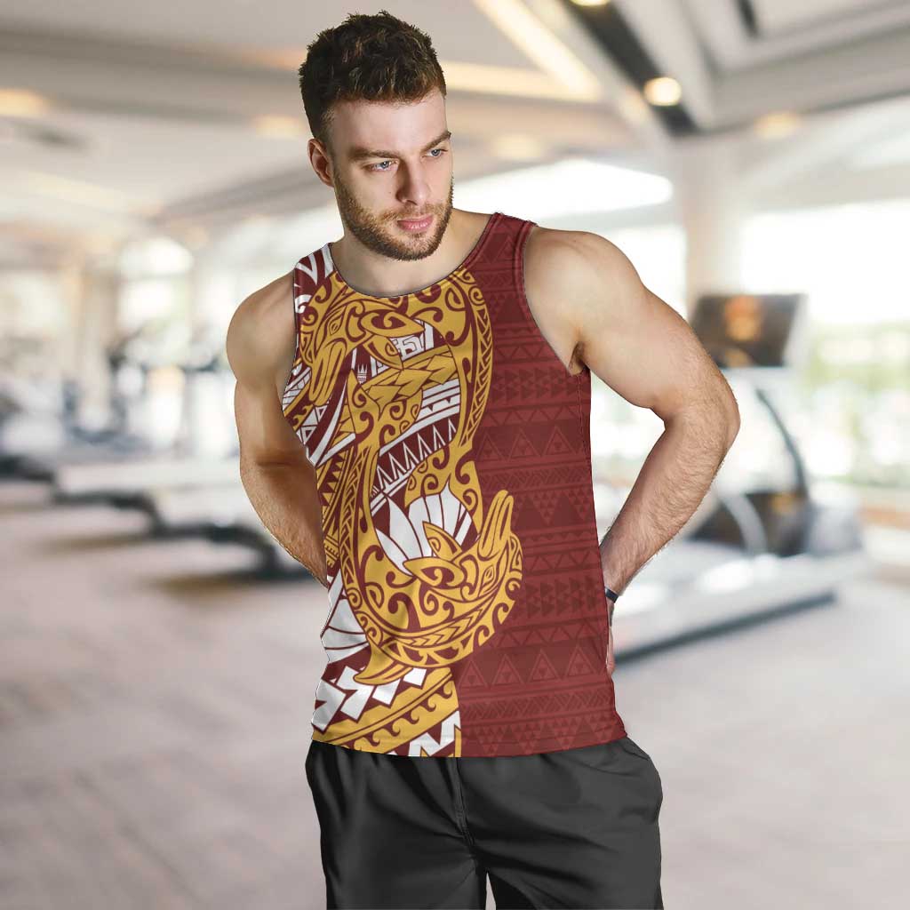 Couple Dolphins Maori Motif Men Tank Top - Polynesian Pride