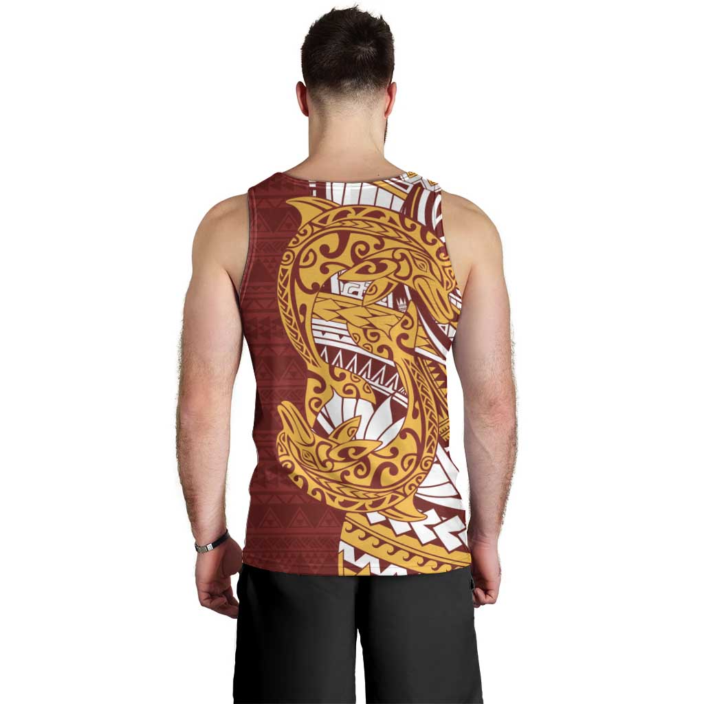 Couple Dolphins Maori Motif Men Tank Top - Polynesian Pride