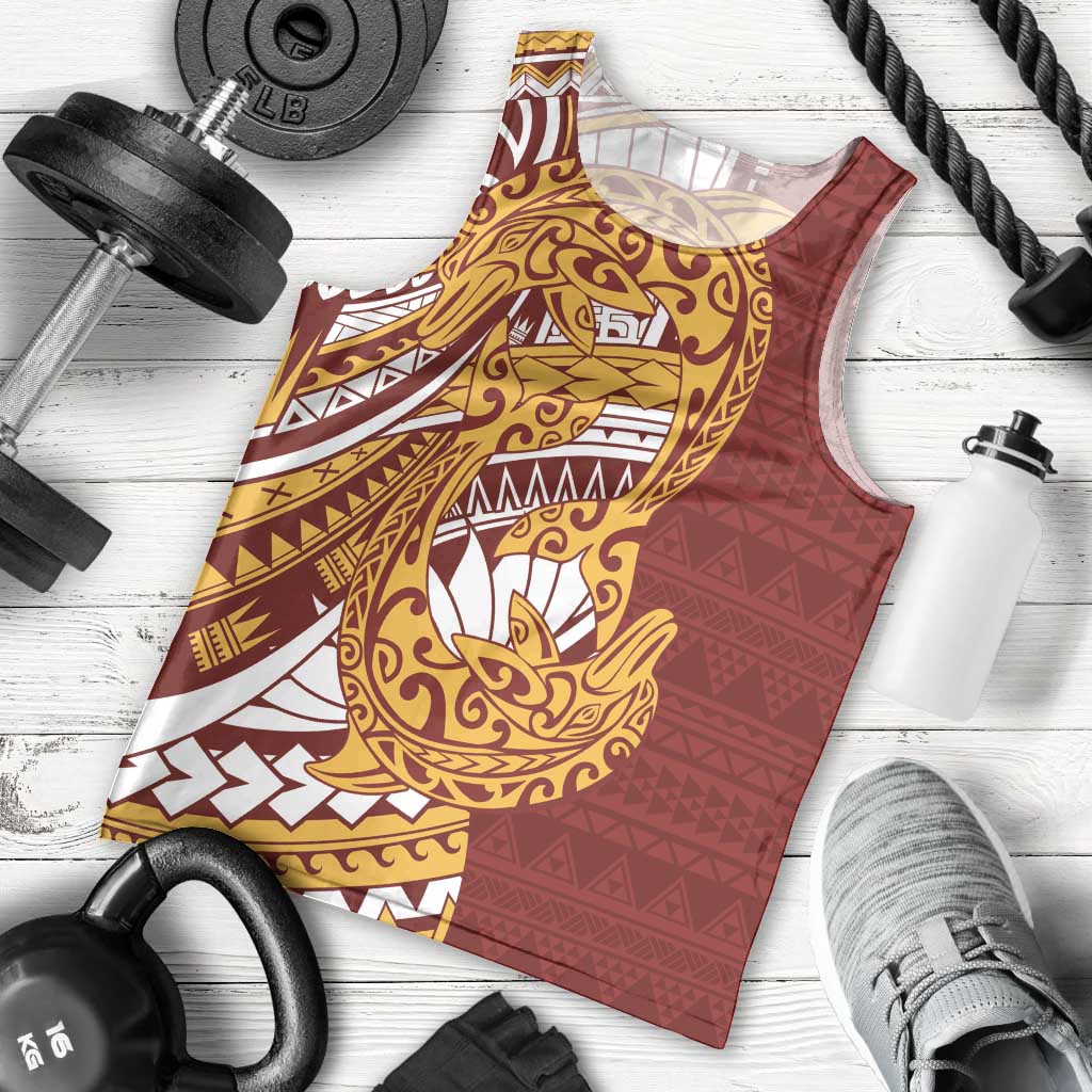 Couple Dolphins Maori Motif Men Tank Top - Polynesian Pride