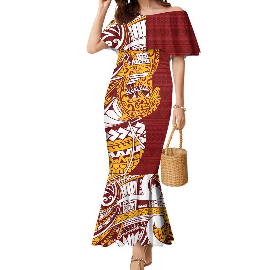 Couple Dolphins Maori Motif Mermaid Dress - Polynesian Pride