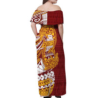 Couple Dolphins Maori Motif Off Shoulder Maxi Dress - Polynesian Pride
