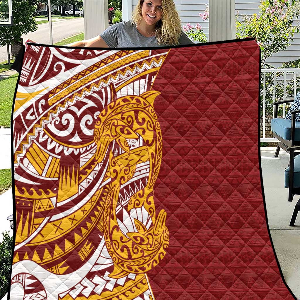 Couple Dolphins Maori Motif Quilt - Polynesian Pride