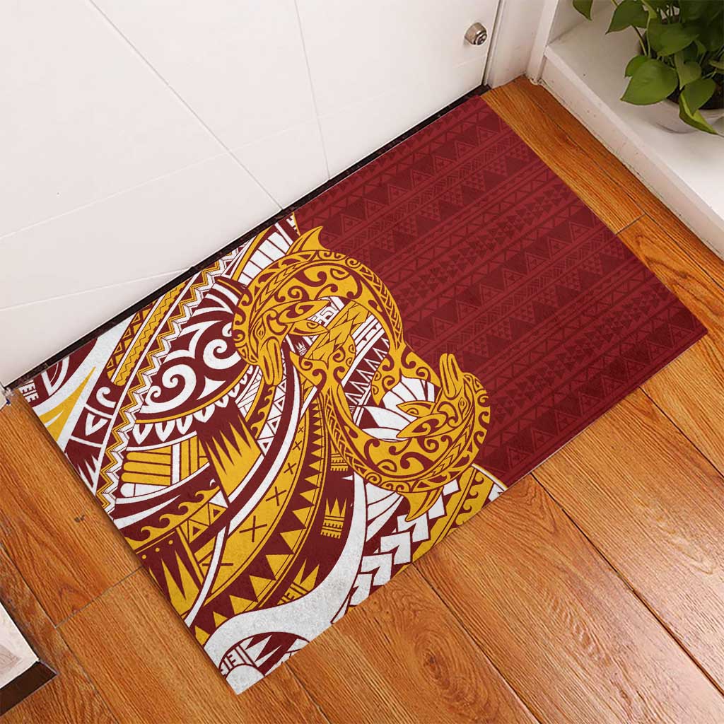 Couple Dolphins Maori Motif Rubber Doormat - Polynesian Pride