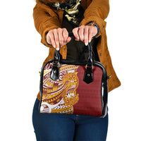 Couple Dolphins Maori Motif Shoulder Handbag LT9 One Size Burgundy - Polynesian Pride