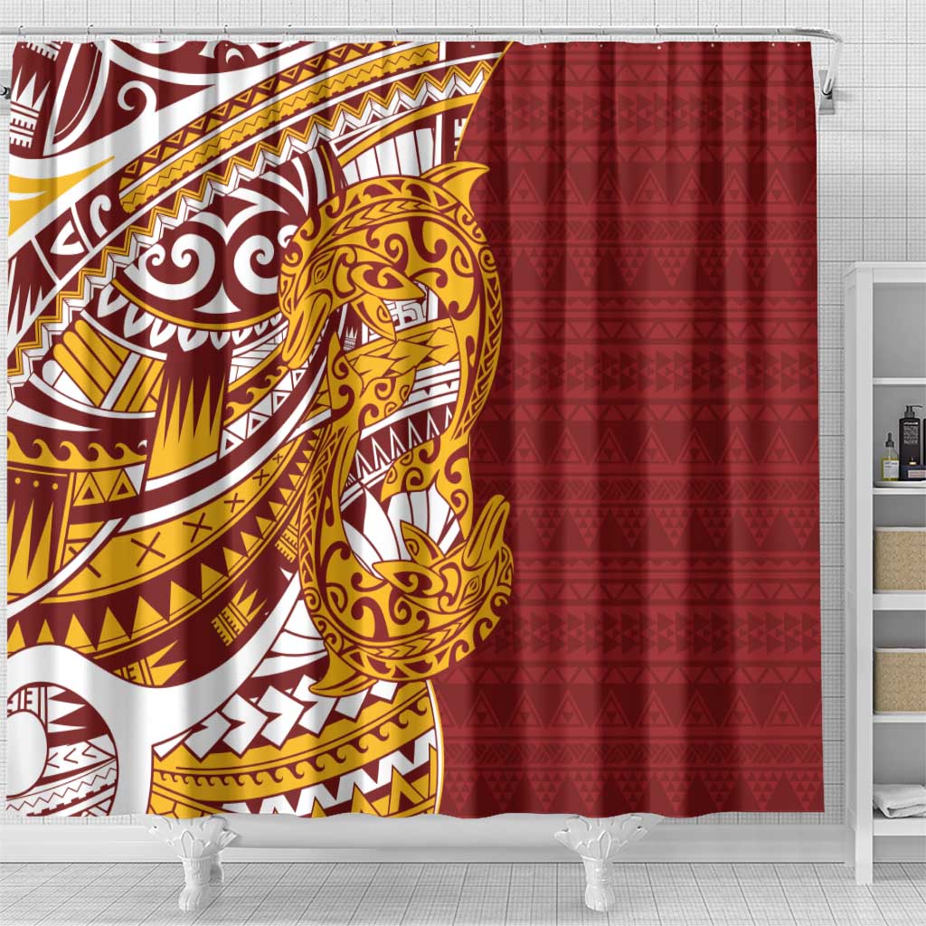 Couple Dolphins Maori Motif Shower Curtain - Polynesian Pride
