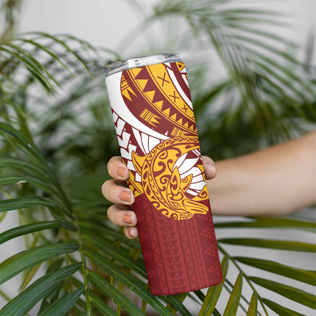 Couple Dolphins Maori Motif Skinny Tumbler - Polynesian Pride