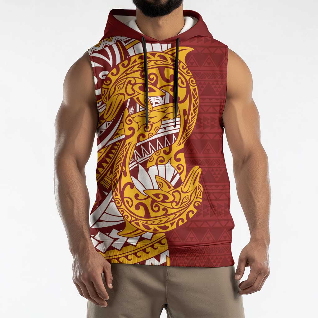 Couple Dolphins Maori Motif Sleeveless Hoodie - Polynesian Pride