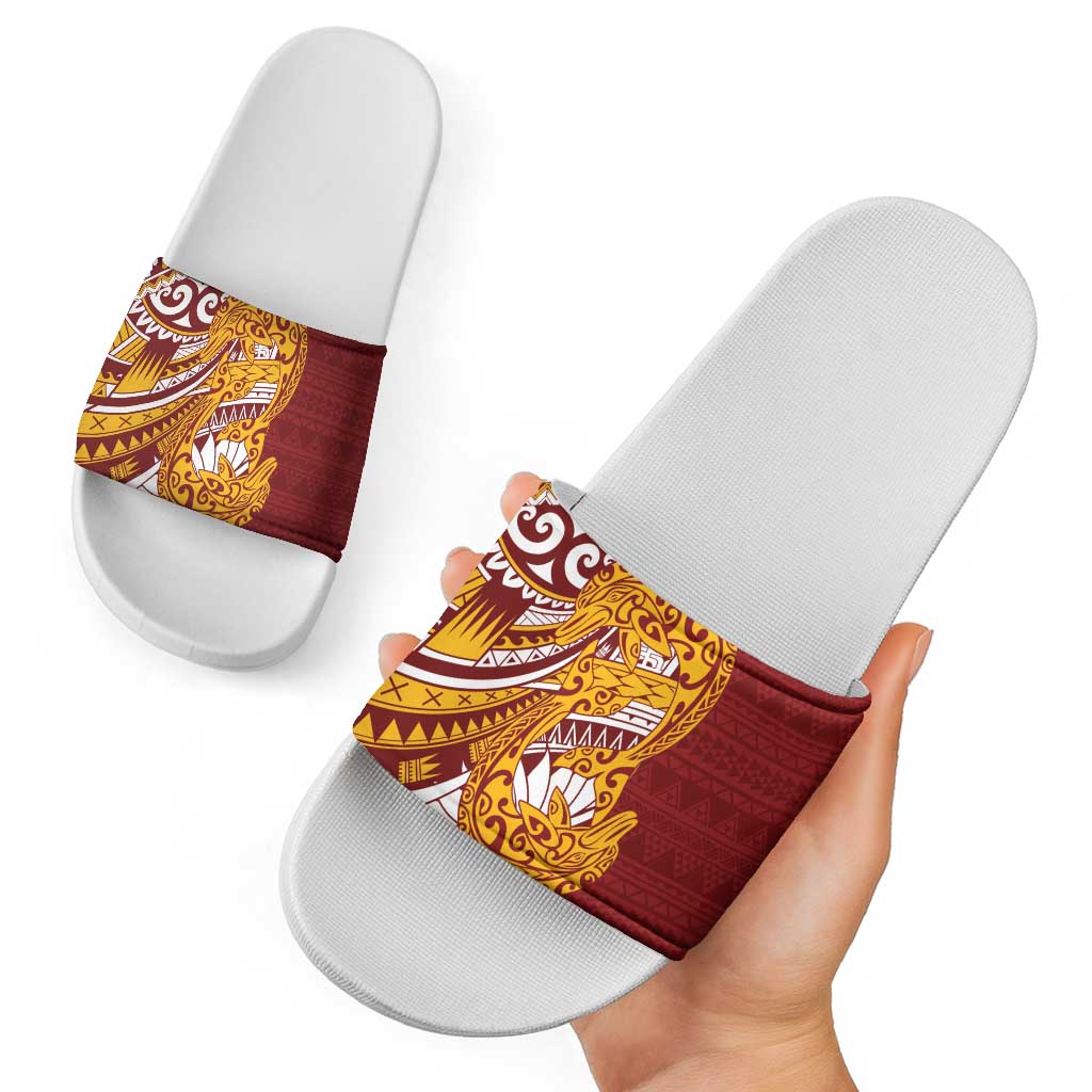Couple Dolphins Maori Motif Slide Sandals LT9 - Polynesian Pride