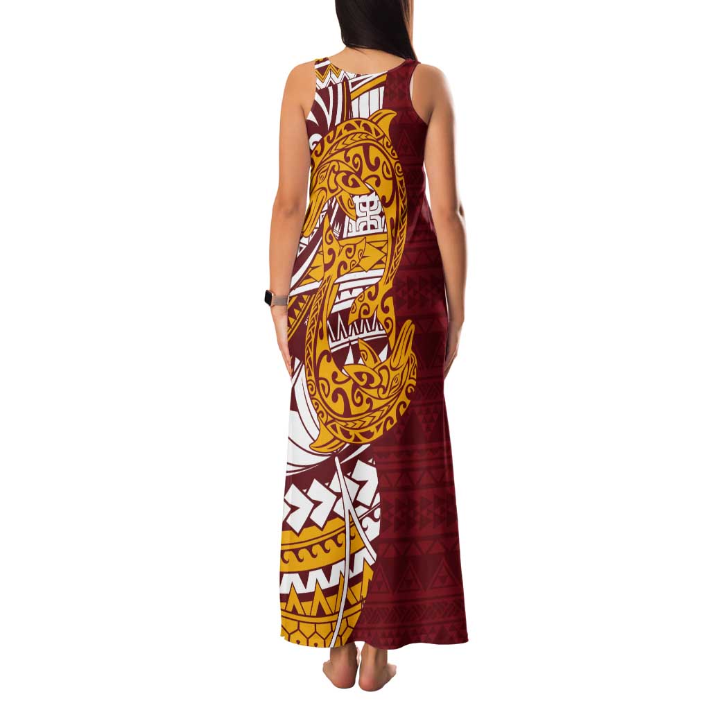Couple Dolphins Maori Motif Tank Maxi Dress LT9 - Polynesian Pride