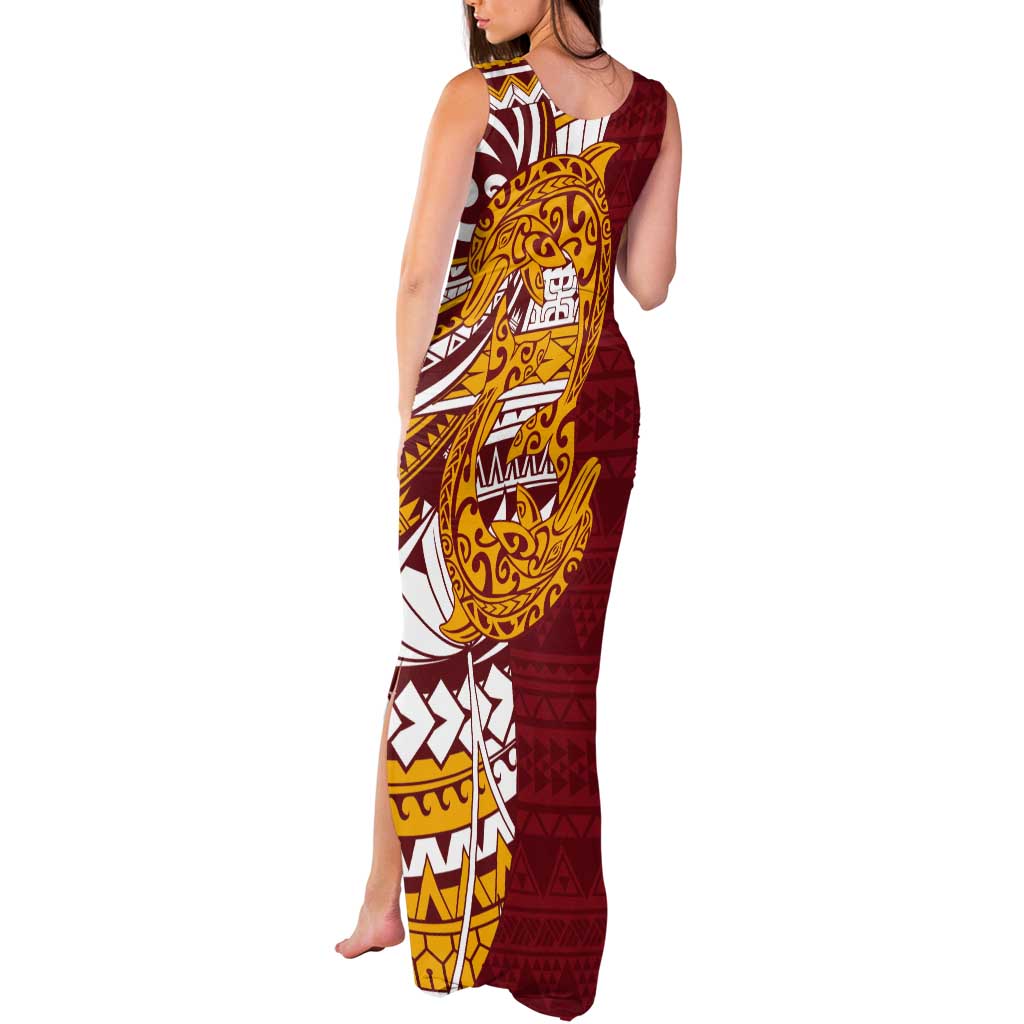 Couple Dolphins Maori Motif Tank Maxi Dress LT9 - Polynesian Pride