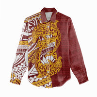 Couple Dolphins Maori Motif Women Casual Shirt - Polynesian Pride