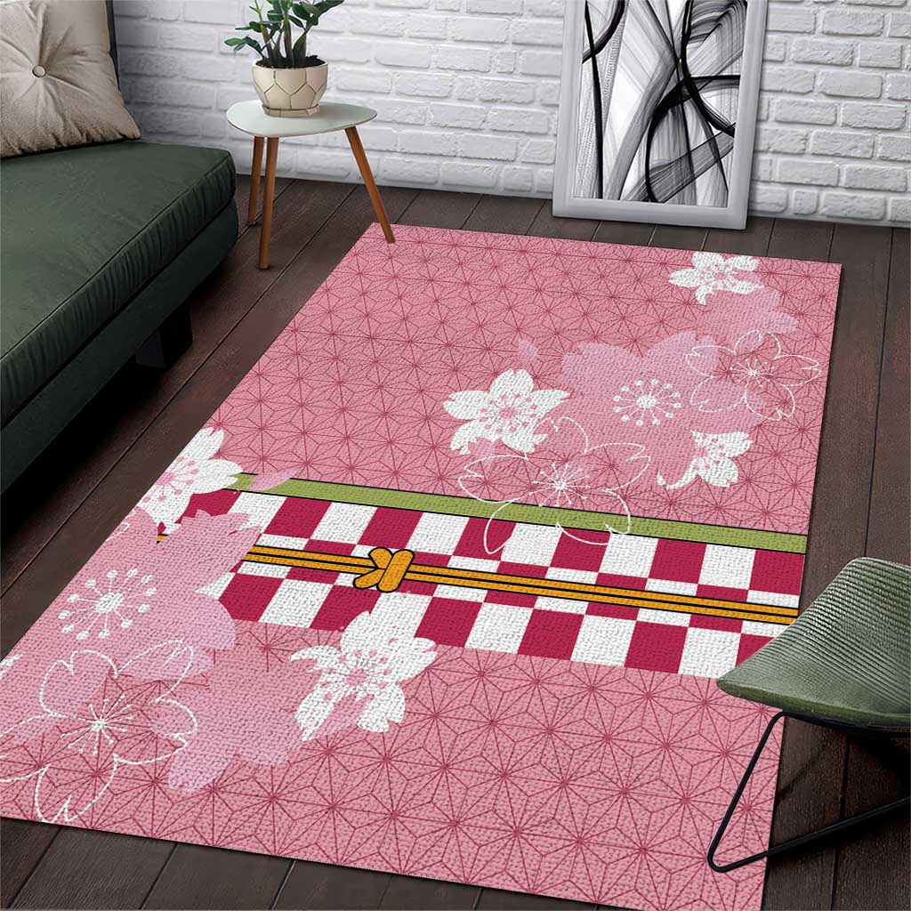 Japanese Asanoha Pattern Area Rug Charm Against Evil Spirits LT9 Pink - Polynesian Pride