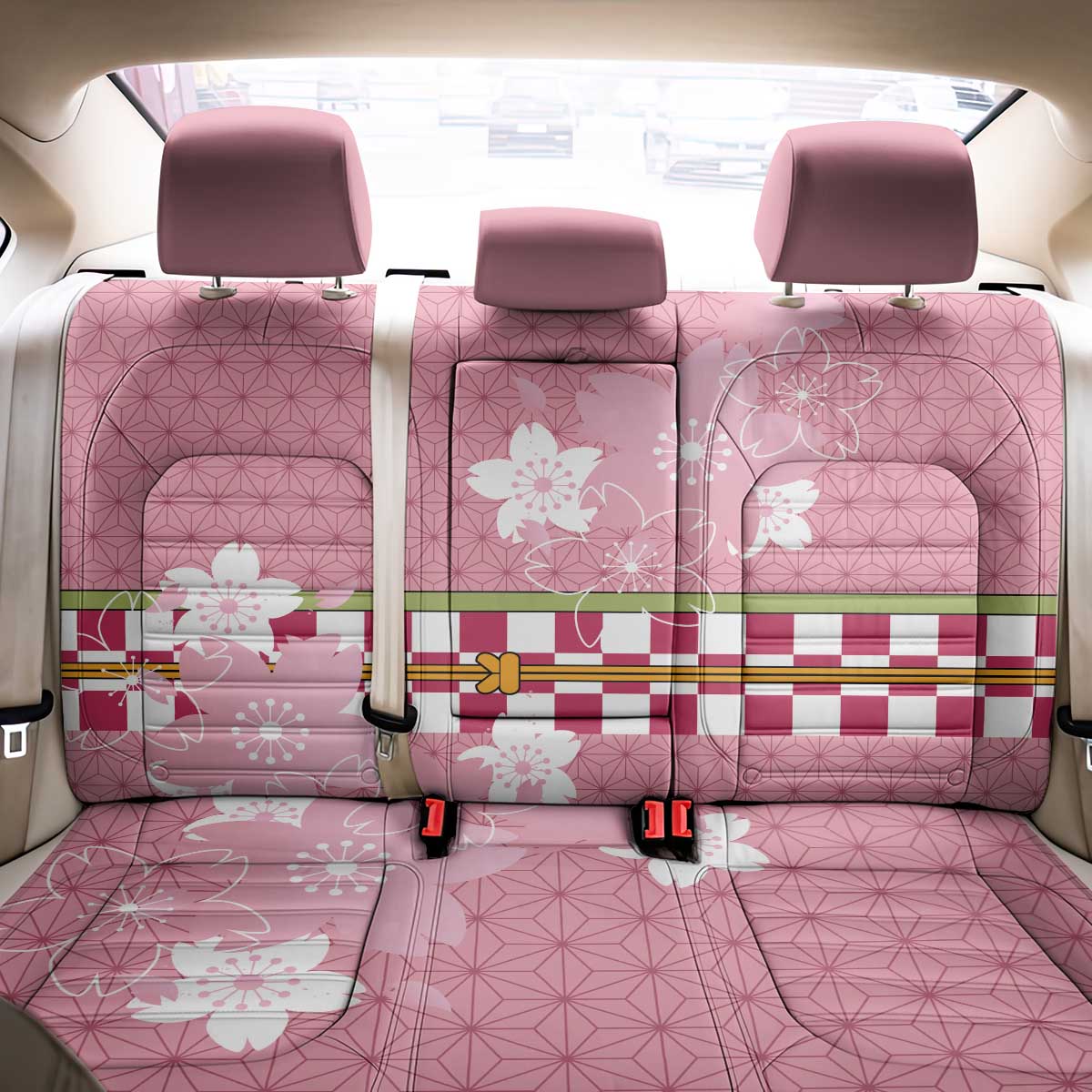 Japanese Asanoha Pattern Back Car Seat Cover Charm Against Evil Spirits LT9 - Polynesian Pride
