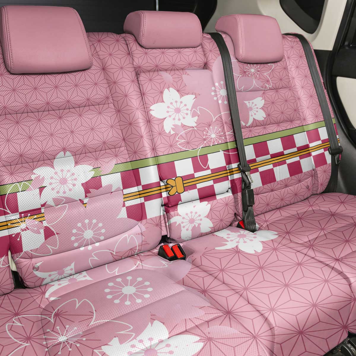 Japanese Asanoha Pattern Back Car Seat Cover Charm Against Evil Spirits LT9 - Polynesian Pride