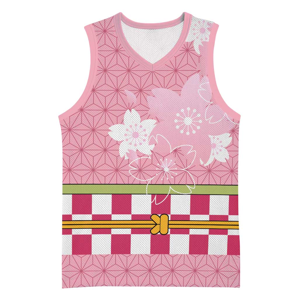 Japanese Asanoha Pattern Basketball Jersey Charm Against Evil Spirits LT9 Unisex Pink - Polynesian Pride