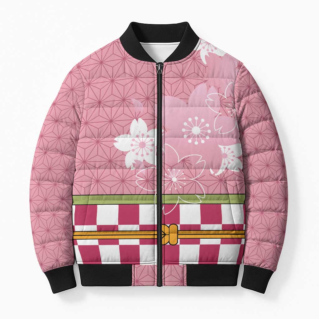 Japanese Asanoha Pattern Bomber Puffer Jacket Charm Against Evil Spirits - Polynesian Pride