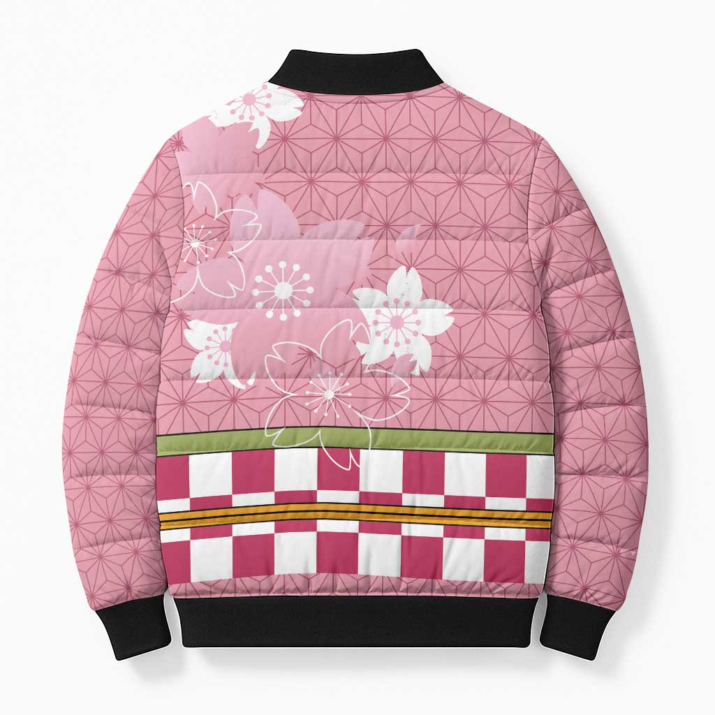Japanese Asanoha Pattern Bomber Puffer Jacket Charm Against Evil Spirits - Polynesian Pride