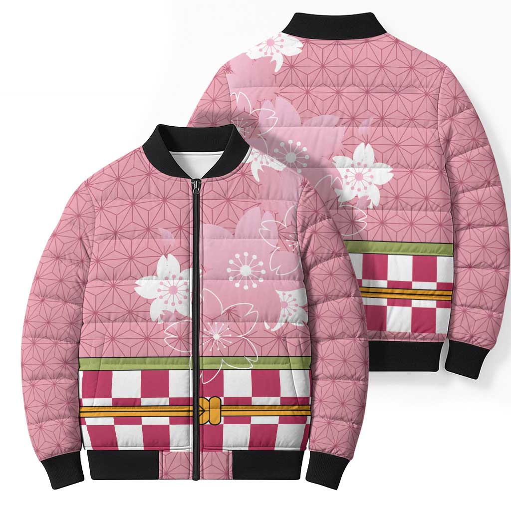 Japanese Asanoha Pattern Bomber Puffer Jacket Charm Against Evil Spirits - Polynesian Pride