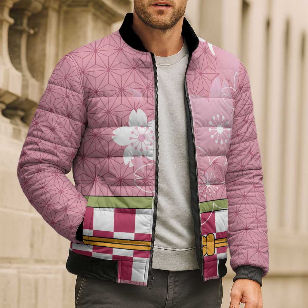 Japanese Asanoha Pattern Bomber Puffer Jacket Charm Against Evil Spirits - Polynesian Pride