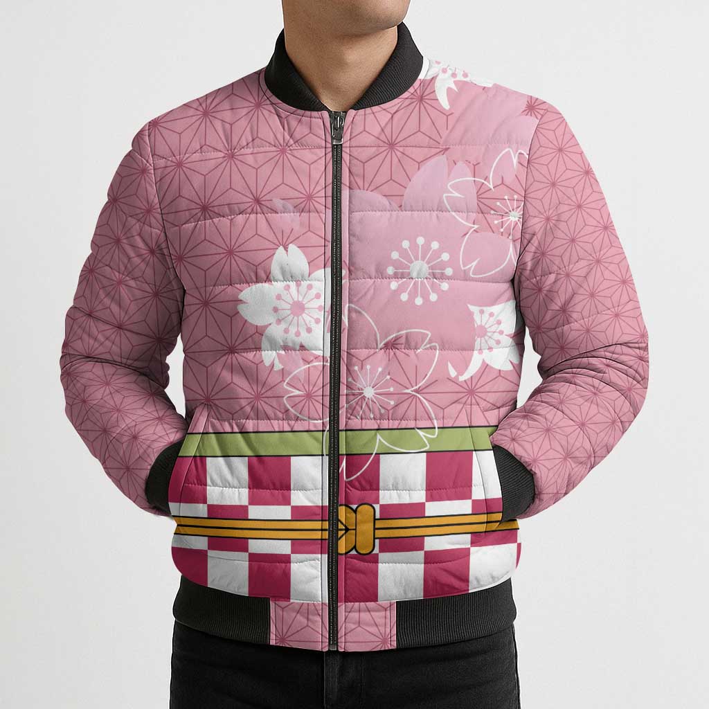 Japanese Asanoha Pattern Bomber Puffer Jacket Charm Against Evil Spirits - Polynesian Pride