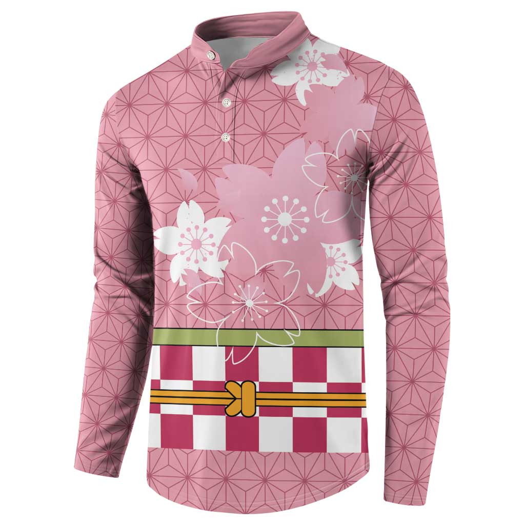 Japanese Asanoha Pattern Button Sweatshirt Charm Against Evil Spirits - Polynesian Pride