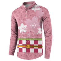 Japanese Asanoha Pattern Button Sweatshirt Charm Against Evil Spirits - Polynesian Pride