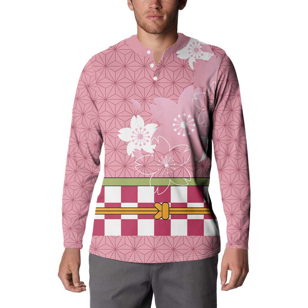 Japanese Asanoha Pattern Button Sweatshirt Charm Against Evil Spirits - Polynesian Pride