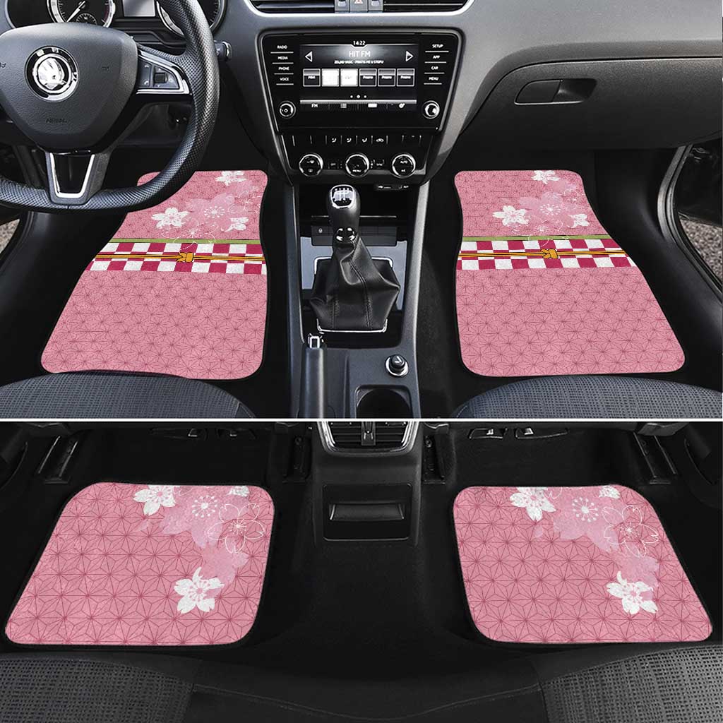 Japanese Asanoha Pattern Car Mats Charm Against Evil Spirits LT9 Set 4pcs Pink - Polynesian Pride