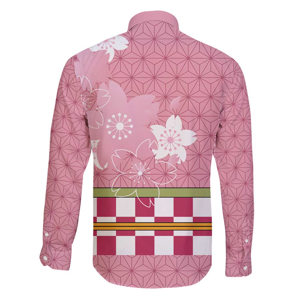 Japanese Asanoha Pattern Family Matching Long Sleeve Bodycon Dress and Hawaiian Shirt Charm Against Evil Spirits - Polynesian Pride