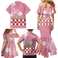 Japanese Asanoha Pattern Family Matching Mermaid Dress and Hawaiian Shirt Charm Against Evil Spirits - Polynesian Pride