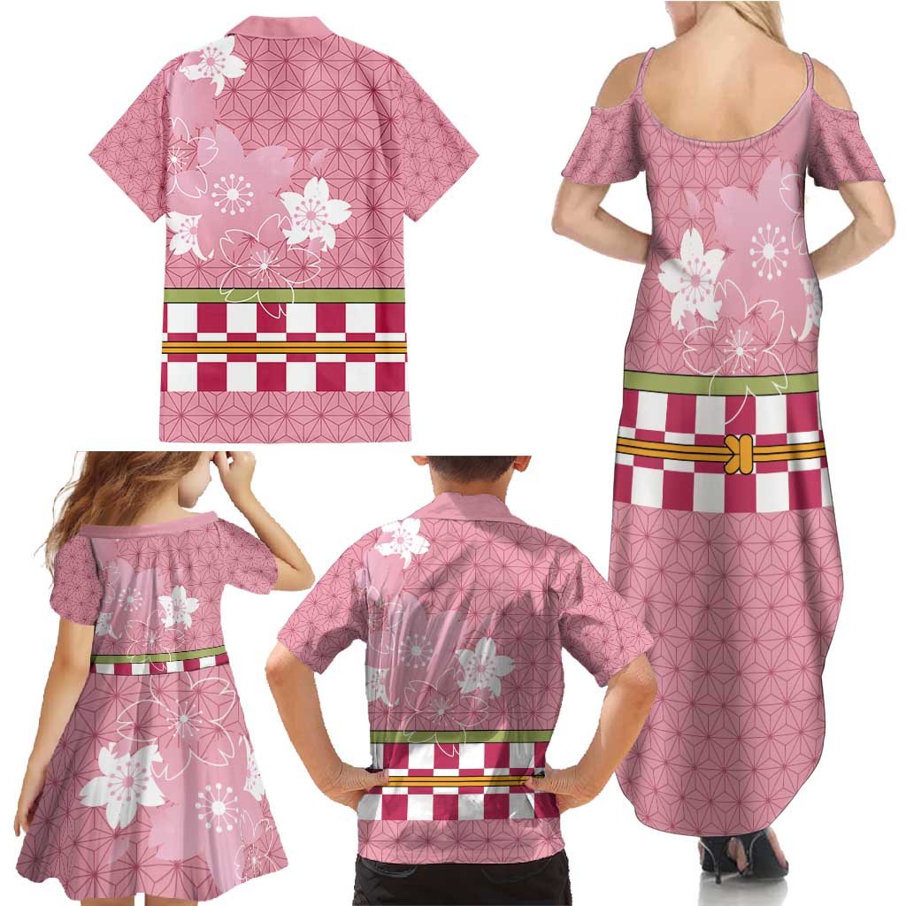 Japanese Asanoha Pattern Family Matching Summer Maxi Dress and Hawaiian Shirt Charm Against Evil Spirits LT9 - Polynesian Pride