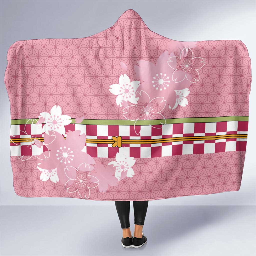 Japanese Asanoha Pattern Hooded Blanket Charm Against Evil Spirits LT9 One Size Pink - Polynesian Pride