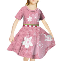 Japanese Asanoha Pattern Kid Short Sleeve Dress Charm Against Evil Spirits - Polynesian Pride