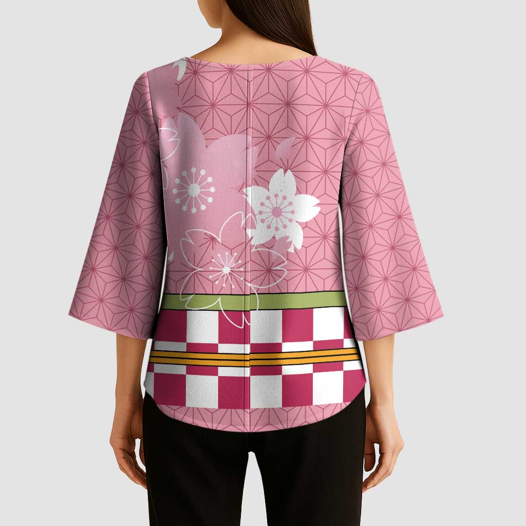 Japanese Asanoha Pattern Kimono Sleeve Blouse Charm Against Evil Spirits - Polynesian Pride