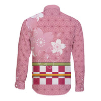 Japanese Asanoha Pattern Long Sleeve Button Shirt Charm Against Evil Spirits LT9 - Polynesian Pride
