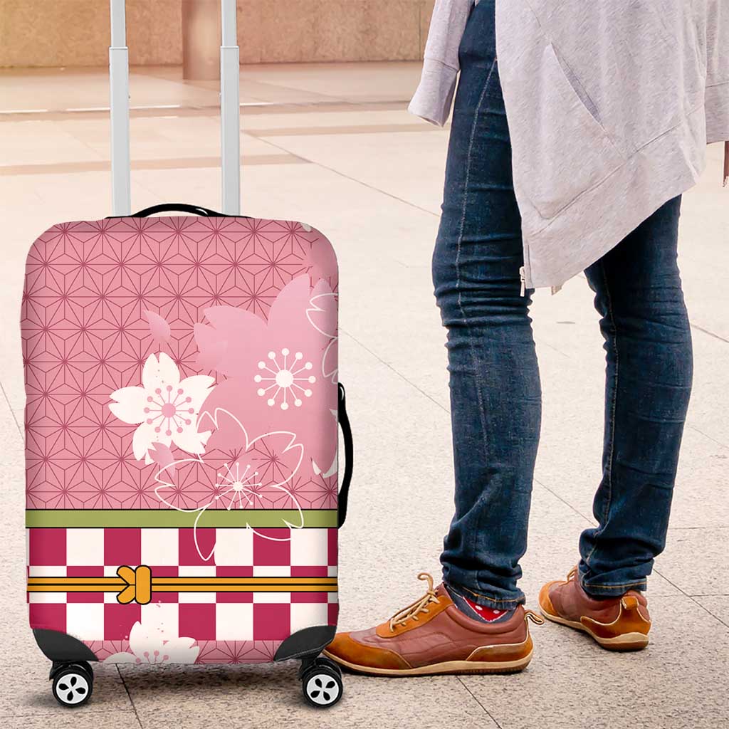 Japanese Asanoha Pattern Luggage Cover Charm Against Evil Spirits LT9 Pink - Polynesian Pride