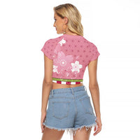 Japanese Asanoha Pattern Raglan Cropped T Shirt Charm Against Evil Spirits - Polynesian Pride