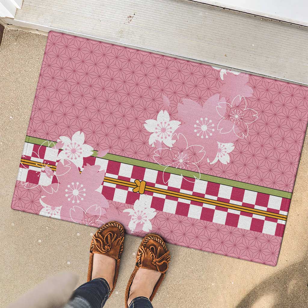 Japanese Asanoha Pattern Rubber Doormat Charm Against Evil Spirits - Polynesian Pride