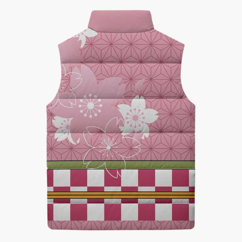 Japanese Asanoha Pattern Sleeveless Puffer Jacket Charm Against Evil Spirits - Polynesian Pride