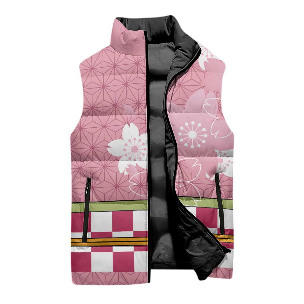 Japanese Asanoha Pattern Sleeveless Puffer Jacket Charm Against Evil Spirits - Polynesian Pride