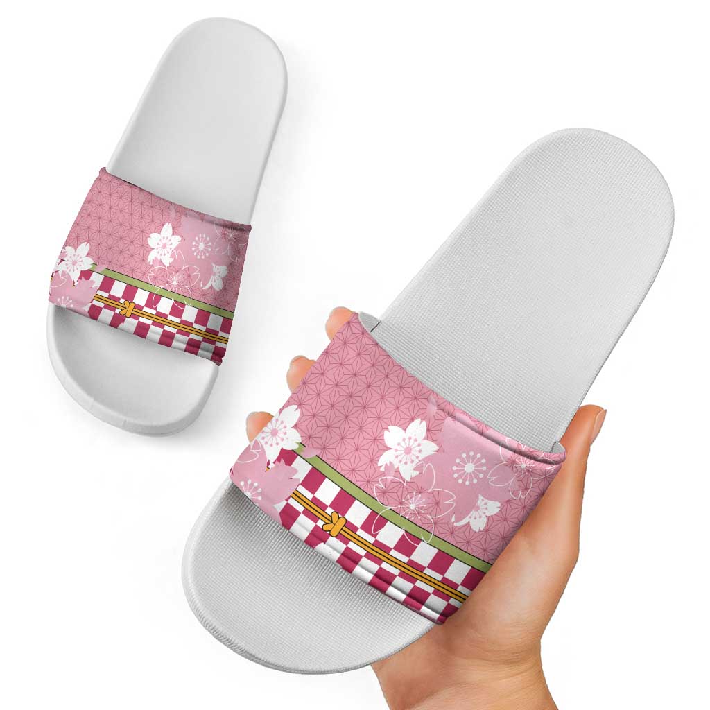 Japanese Asanoha Pattern Slide Sandals Charm Against Evil Spirits LT9 - Polynesian Pride